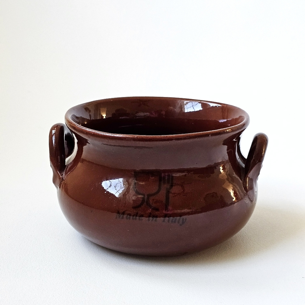 Handmade Terracotta “Pasta Set” Bowl  Made in Italy Glazed Rustic Clay Pottery